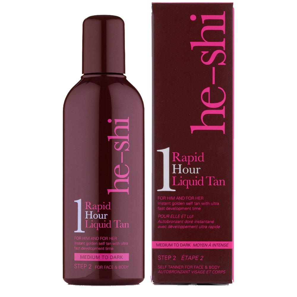 He-Shi Rapid 1 Hour Liquid Tan 150ml - Medium-Dark Shade