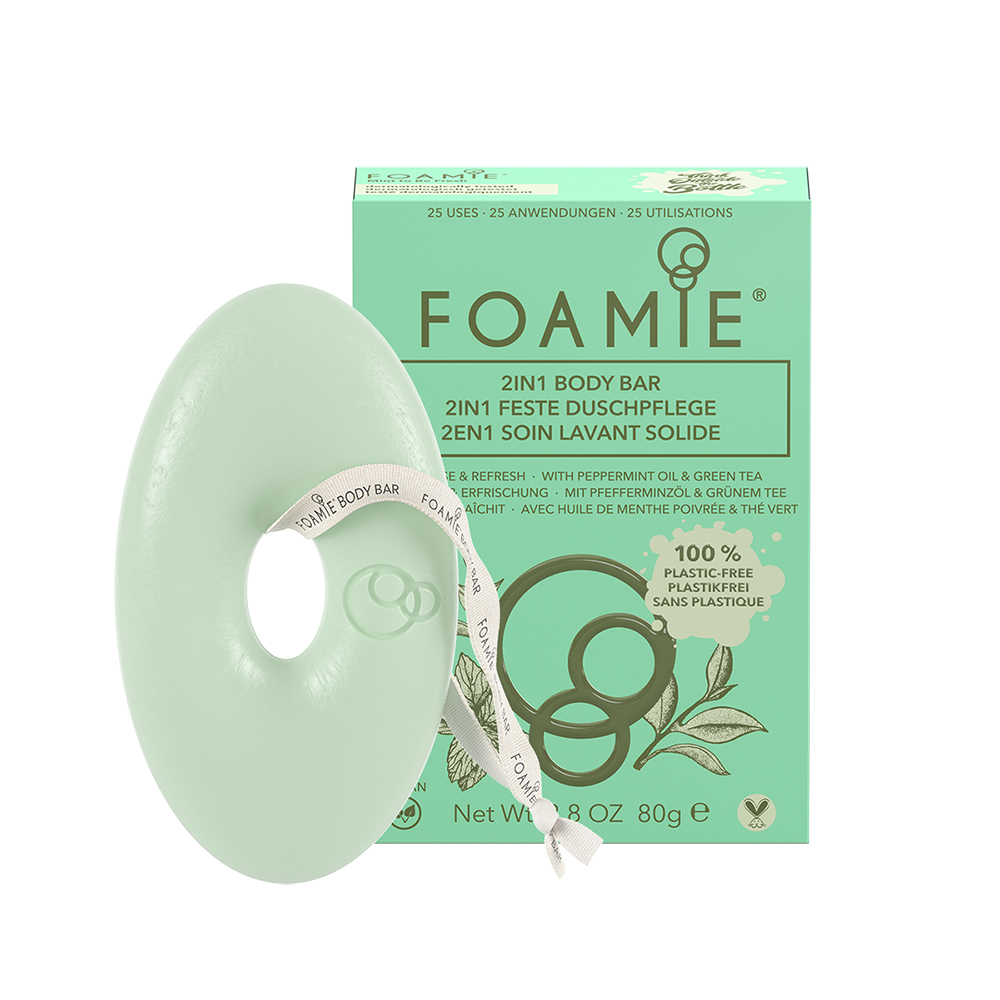 Foamie Body Bar Cleanse and Refresh with Peppermint Oil and Green Tea
