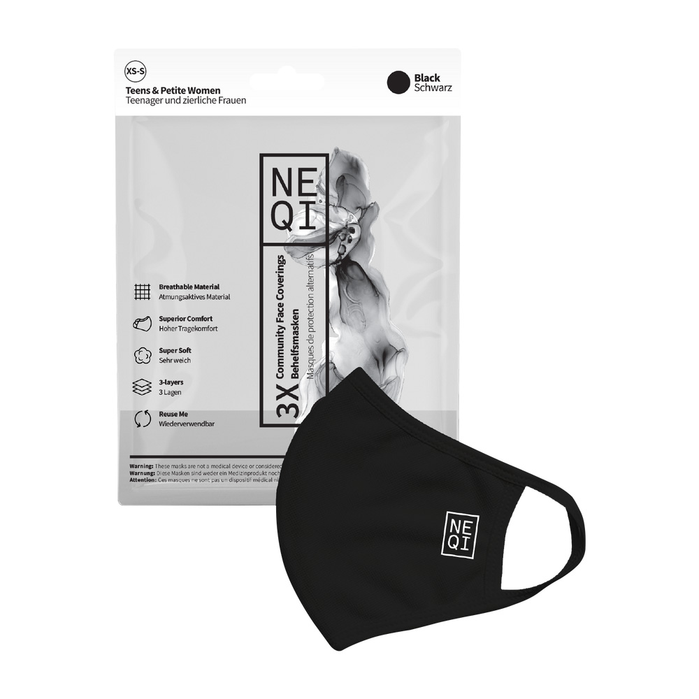 Neqi Face Coverings Teen XS-S 3 Pack